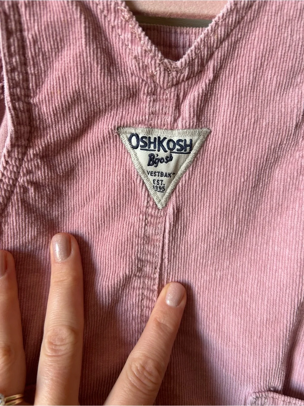 Oshkosh B’Gosh lined pink corduroy overalls - 12m